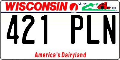 WI license plate 421PLN