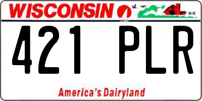 WI license plate 421PLR