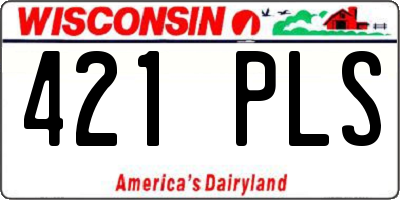 WI license plate 421PLS