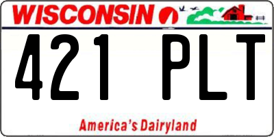WI license plate 421PLT