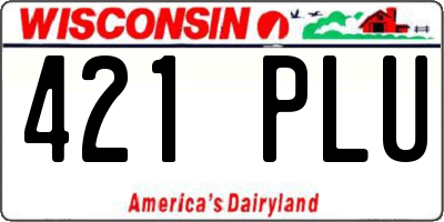 WI license plate 421PLU