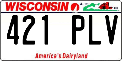 WI license plate 421PLV