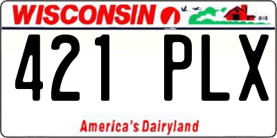 WI license plate 421PLX
