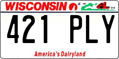 WI license plate 421PLY