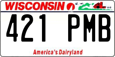 WI license plate 421PMB