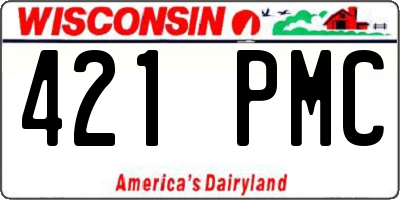 WI license plate 421PMC