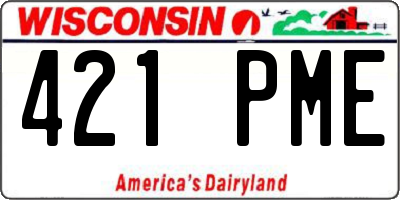 WI license plate 421PME