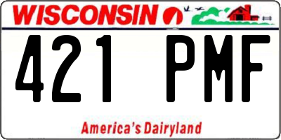 WI license plate 421PMF