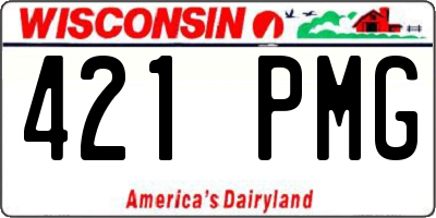 WI license plate 421PMG