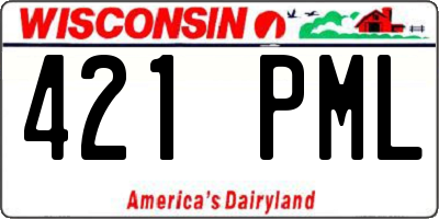 WI license plate 421PML