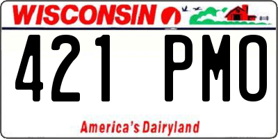 WI license plate 421PMO