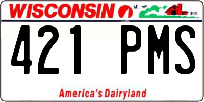 WI license plate 421PMS