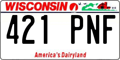 WI license plate 421PNF