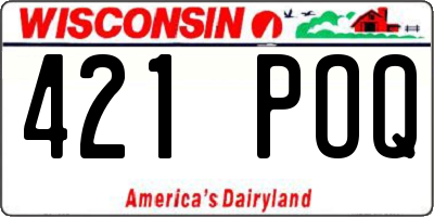 WI license plate 421POQ