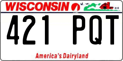 WI license plate 421PQT