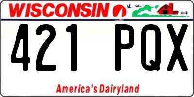 WI license plate 421PQX