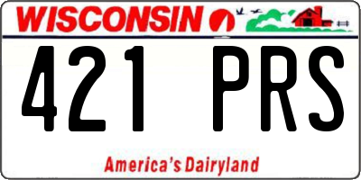 WI license plate 421PRS