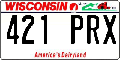 WI license plate 421PRX