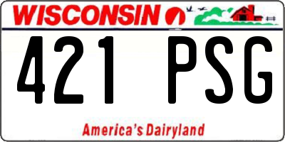WI license plate 421PSG