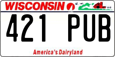 WI license plate 421PUB