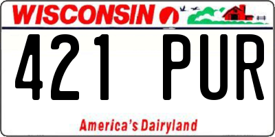 WI license plate 421PUR
