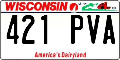WI license plate 421PVA