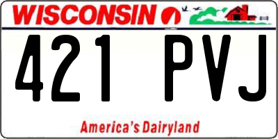 WI license plate 421PVJ