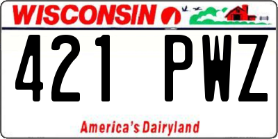 WI license plate 421PWZ
