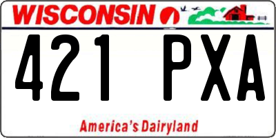 WI license plate 421PXA