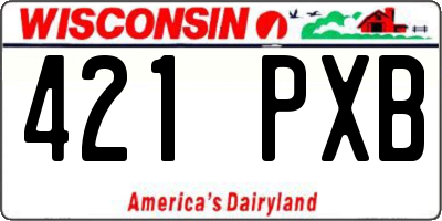 WI license plate 421PXB