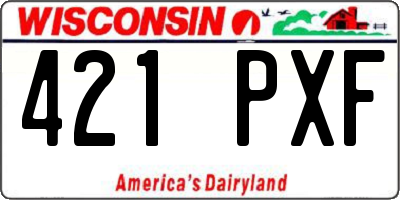 WI license plate 421PXF