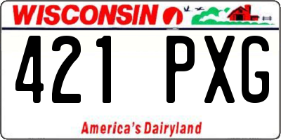 WI license plate 421PXG