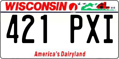 WI license plate 421PXI