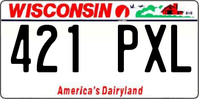 WI license plate 421PXL
