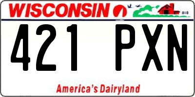 WI license plate 421PXN