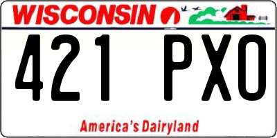 WI license plate 421PXO