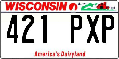 WI license plate 421PXP