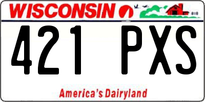 WI license plate 421PXS