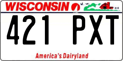 WI license plate 421PXT