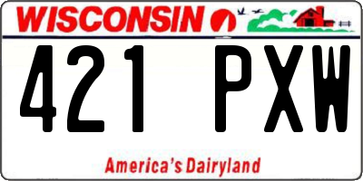 WI license plate 421PXW
