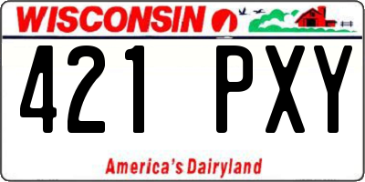 WI license plate 421PXY