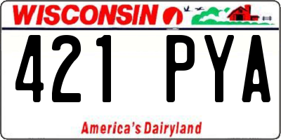 WI license plate 421PYA