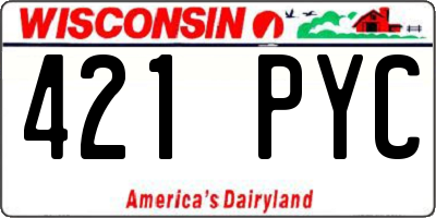 WI license plate 421PYC