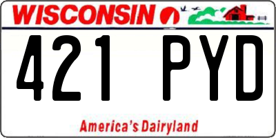 WI license plate 421PYD