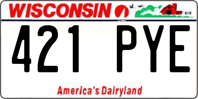 WI license plate 421PYE