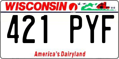 WI license plate 421PYF