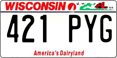 WI license plate 421PYG