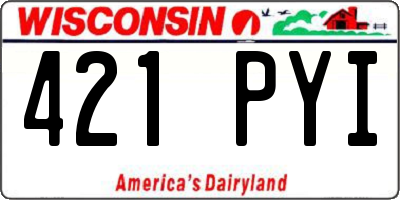 WI license plate 421PYI