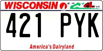 WI license plate 421PYK
