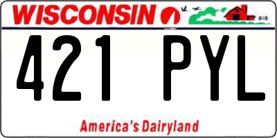WI license plate 421PYL